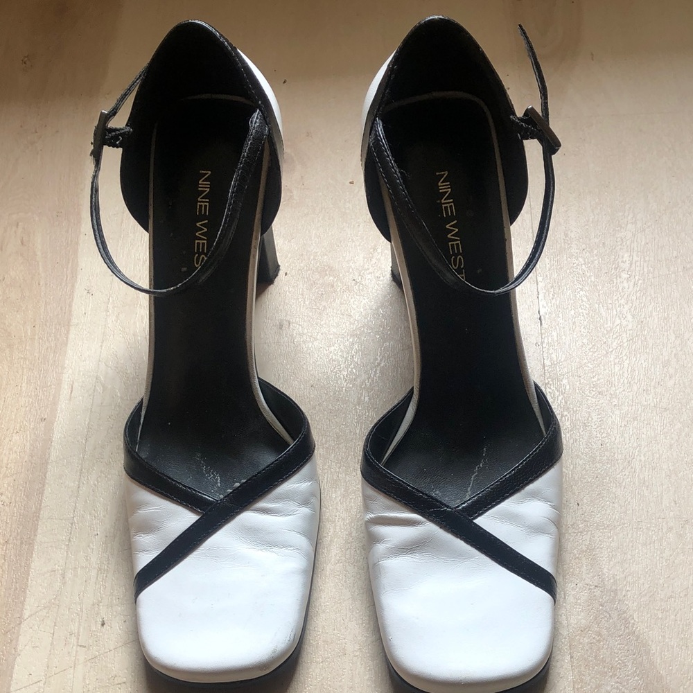 Nine West Black and White Heels